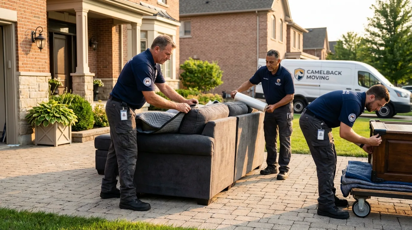 Large estate moving crew wrapping furniture in Rock Springs, WY